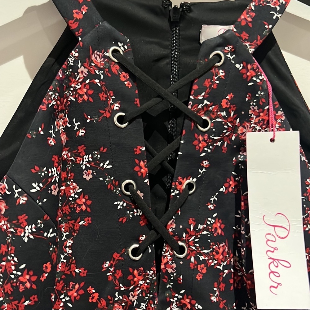 Parker Rayan Lace Up Mini Dress with original tag in place.